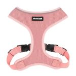 Voyager Aerolite No Pull Mesh Dog Harness with Lightweight, Soft, Breathable, Reflective Stitching, and Adjustable Straps for Walking, Running, Training, Heavy Duty and Durable - Pink, L