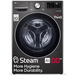 LG 15 Kg (Wash) / 8 Kg (Dry) Ai Direct Drive with Wi-Fi Fully Automatic Front-Loading Washer Dryer (FHD1508STB, With Steam Remove Allergen & TurboWash, Black VCM)