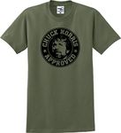 Chuck Norris Approved Funny T-Shirt (S-5X), Military Green, Large