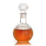 SHOBHANA ENTERPRISES Clear Glass European Style Round Decanter with Lid for Whisky, Wine, Beer, Scotch, Vodka, Bourbon, Liquor | Water and Juice Jug Pitcher Bottle (9 * 9 * 18)