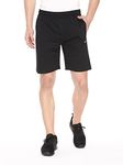 Pepe Jeans Athleisure Men Knit Cotton Stretch Shorts | Breathable Cotton Jersey, Gym and Casual Wear | with Drawstring and Zip Pocket in Black - L