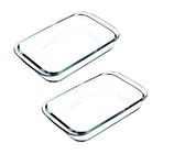 M T BROTHERS 1000 ml Glass Baking Dish Borosilicate Durable Glass Baking Pan Tray | Microwave Safe Pack of (2)