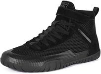 Wrestling Shoes Men Boxing Shoe Fitness Sneakers Zero Drop Sole, Black, 10 Wide