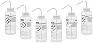 EISCO 6PK Chemical Wash Bottle, Blank Labels, 1000ml - Wide Mouth, Self Venting, Low Density Polyethylene - Performance Plastics Labs