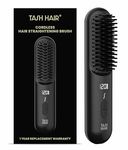 Tash Hair Glide Cordless Hair Straightening Brush | Naturally Straight, Shiny & Frizz-Free Look | 5 Heat Settings, Ceramic Bristles, Portable & Rechargeable Straightener Comb | 1 Year Warranty