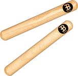 Meinl Percussion Wood Claves Classic - 1 Pair of Cylindrical Claves - With Cutting Sound - Musical Instrument - Siam Oak, Natural (CL1HW)