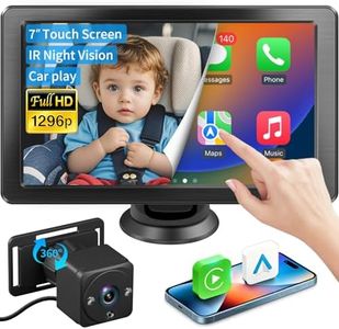 Faninso Baby Car Camera, 1296P HD Car Baby Monitor with 7" Touchscreen, CarPlay, No‑Glow Night Vision, 150° Wide Angle, Live Rear‑Seat View, Easy Installation, Alternative to Rear Facing Mirrors