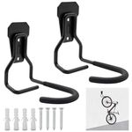 Yeelua Bike Wall Mounts, Bike Storage Holder Home Storage Rack Bicycle Vertical Hook Stand Bike Stand for Garage(2 PCS, Black)