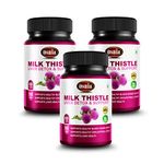 Osnia Milk Thistle Extract 500 Mg Veg Supplement | Detox Liver, Support Blood Sugar, Improve Digestion |- 60 Capsules (Pack of 3)