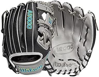 WILSON Mens Infield Baseball Glove, 11.5" - Black/Grey SuperSkin Glove, 11.5 US