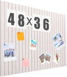 Motipuns Large Decorative Felt Bulletin Board Adhesive Felt Board Decorative Pin Board Picture Board for Photos Memo Board Notice Board Vision Board for School Home Office Walls(White,48 x 36 Inch)