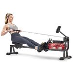 Sunny Health & Fitness Hydro Compact Water Rowing Machine with 6-Level Water Resistance, Elevated Floor Clearance & Exclusive SunnyFit® App Enhanced Bluetooth Connectivity - SF-RW522073