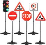 Kiddie Play Traffic Light Toys for Kids with 5 Street Signs