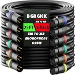 BGBGKK XLR Cables 25ft 6 Pack, Prof