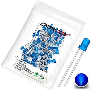 CHANZON 100 pcs 3mm Blue Diffused LED Diode Lights (Colored Lens Frosted Round DC 3V 20mA) Lighting Bulb Lamps Electronics Components Indicator Light Emitting Diodes