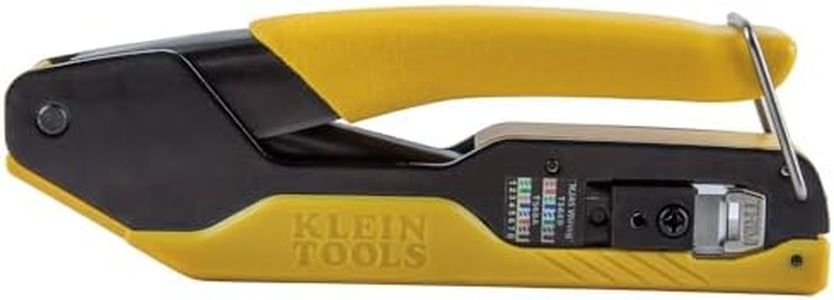 KLEIN TOOLS A-VDV226-005 Pass Thru RJ45 Racheting Compact Crimp Tool, Yellow/Black