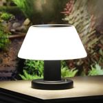 Lightess Solar Table Lamp, Cordless Dimmable Nightstand Lamp, Outdoor Table Lamps for Patio Garden, LED Bedside Lamps for Living Room, Portable Night Light for Camping