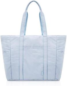 Everfun Large Tote Bag for Women, Gym Tote with Wet Compartment for Daily Yoga, Laptop Work Bag, Travel, Weekend, Beach, Dance, Lightweight, Blue