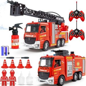 Leopmase Remote Control Fire Engine Truck Toy 2PC Set