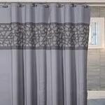 Decorative Fabric Grey Shower Curtain for Bathroom - Includes Free PEVA Liner - Hotel Quality Decorative Gray Bathroom Shower Curtains Fabric, Water Repellent 72 x 72 inch, Heavy Duty 290 GSM