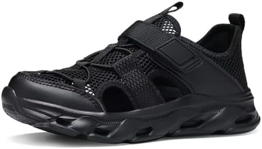 TwoGuud Kids Sport Sandals for Boys Girls Summer Mesh Breathable Athletic Sports Sandals with Adjustable Hook and Loop Lightweight Non-Slip Outdoor Walking Shoes for Toddler/Little Kid/Big Kid