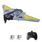 GoolRC RC Plane Remote Control Airplane, B-2 Stealth Bomber RC Fighter, 2.4GHz 2CH RC Airplane, Foam RC Aircraft with 2 Batteries, Easy to Fly RC Glider for Beginners and Adults (Yellow)