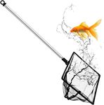 Fish Net for Fish Tank, 3 inch Fine Mesh Aquarium Net with 9-24 Inch Stainless Steel Long Handle, Extendable Fishing Tank Net for Fish Shrimp Tank, Pond, Creek (3 inch)