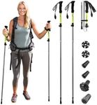 TianfuSpanda Trekking Poles 2 Pack, 7075 Aluminum Alloy Trek Poles, Adjustable 45"-53" with Anti-Shock EVA Grips, 3-Section Collapsible, 260lbs Ultralight Trekking Sticks for Snow Ice Rock Walking