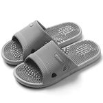 Acupressure Massage Slippers for Plantar Fasciitis for Women Acupuncture Slippers Arthritis Neuropathy Pain Relief Non-Slip Massage Sandals Women Stress Relief Gifts for Bath (US Men 7.5-8.5, Grey)