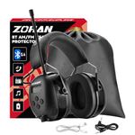 ZOHAN 033 Upgraded Bluetooth AM/FM Radio Headphones with 2000mAh Rechargeable Battery, 31dB SNR Noise Reduction Safety Earmuffs for Mowing and Landscaping - Black