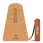 Wiselife Arch Cork Natural Rubber Yoga Mat with Yoga Mat Bag 6MM | Extra Large Extra Wide | Anti skid Anti slip for Yoga & Workout (Cork 7 chakra)