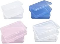 Thintinick 8-Pack Rectangular Plastic Storage Containers Box with Hinged Lid for Beads and Crafts, 4.5 x 3.3 x 1.1 inch / 115 x 85 x 28 mm (Multicolored)