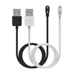 FitTurn Charger Compatible with ID205L ID205U ID205S or SW021 Smart Watch, for VeryFitPro, Magnetic, 2 Charging Pins’ Gap 2.84mm, Replacement Charging Dock Cables Charging Cord (Black,White)