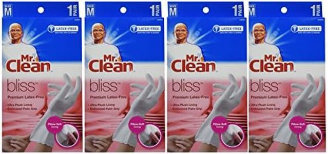 Mr. Clean 243033 Bliss Premium 1-pair Latex-free Gloves, Medium (4 Pack)