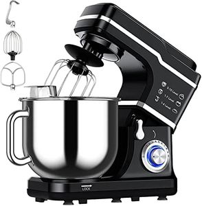 Tilt-head Stand Mixer,7.5QT 660w 10*Speed Electric Kitchen Mixer with Whisk,Dough Hook,Flat Beater,Splash-proof Cover dishwasher Safe for Baking, Cake, Cookie, Kneading U.S. regulations Black