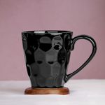 The Earth Store Black Diamond Coffee Mug Set of 1 Ceramic Tea Mugs, Microwave Safe Milk Mugs,Ceramic Tea Cups