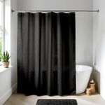 EVIDECO French Home Goods Black Extra Long Waterproof Shower Curtain Liner 71x79 Inches
