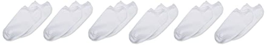 HUE Women's Cotton Liner No-Show Sock 6-Pack, White, one size