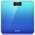 RENPHO Digital Body Weight Bathroom Scale, Highly Accurate Core 1S Body Weight Scale with Lighted LED Display, Round Corner Design, 400 lb (Gradient-Blue)