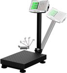 CXWAWSZ 660lbs Electronic Industrial Commercial Platform Scale,Stainless Steel High-Definition LCD Display,Digital Floor Heavy Duty,Luggage Package Price Computing Postal Shipping Mailing