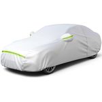 Favoto Sedan Car Cover Waterproof All Weather for Automobiles 6 Layers Heavy Duty Outdoor Rain Sun Snow Protection with Zipper Inner Cotton Universal Fit for Sedan (177-194 inch)