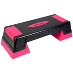 Strauss High Rise Aerobic Stepper | Two Height Level Adjustments - 6 inches and 8 inches | Slip-Resistant & Shock Absorbing Platform for Extra-Durability - Supports Upto 200 KG, (Pink)