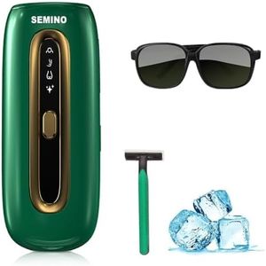 SEMINO PEARL Sapphire Cooling Ice Protection System Permanent Lase Hair Removal Device with Flashes, Painless at-Home Remover for Facial Bikini Lines Legs Arms