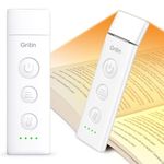 Gritin Book Light Rechargeable, Reading Light Lamp Clip on Books, 3 Eye-Protecting Modes (Mixed/White/Amber), 5 Brightness & Stepless Dimming, Long Battery Life, Flexible Reading Lamp for Readers