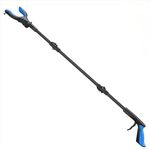 Kekoy Extendable Grabber Reacher Tool with Headlight, 32 inch Foldable Lawn Trash Picker Upper Grabber, 90° Rotating Anti-Slip Jaw, Heavy-Duty Stick, Portable Claw Grabber for Elderly(Blue)