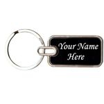 DDARK Personalized Key Chain With Name Engraved Metal Keychain In Black Finish (Both Side Laser) Pack of 1