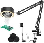 Solder Fume Extractor Smoke Absorber Remover with 3 Carbon Filters, LED Lamp with 3 Colors 10 Brightness, 26in Adjustable Arm Soldering Fan for ESD DIY Working Soldering Desoldering Rework Station