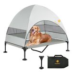 Snagle Paw Elvated Dog Bed With Canopy,Portable Raised Outdoor Dog Bed with Anti-Slip Feet,Wider Shade Pet Cot with Breathable Mesh,Waterproof Dog Bed for Large Dogs Camping,Indoor& Outdoor Use