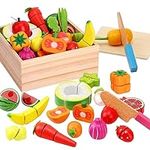 Holicolor 40pcs Wooden Play Food, P