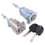 HouYeen Pair Front Door Lock Cylinders for V-W Bora Golf Lupo Polo Fabia Left Passenger and Right Driver Side Door Security Lock Barrel with Keys